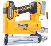 18GA Cordless Brad Nailer for Dewalt 20V Battery, 2 in 1 Nailer & Staple Gun with 1000 Nails &1000 Staples, Battery Powered Nail Gun for Home Improvement(No Battery)