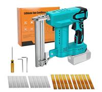 18GA Cordless Nail Gun for Makita 18V, 2 in 1 Electric Brad Nailer with 2000pcs Nails Staples 2 Mode Brushless Nail Staple Gun 80 Shot/Min Electric Stapler Gun for DIY Woodwork, Carpentry