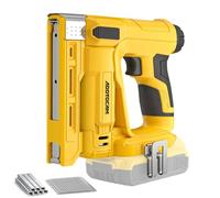 18GA Nail Gun for Dewalt 20V Battery (Tool Only), 2 in 1 Cordless Brad Nailer/T50 Crown Stapler, Nail Gun Battery Powered with 2,000PCS Staples and Nails for Upholstery & Family DIY