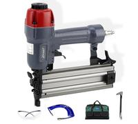 18GA Pneumatic Brad Nailer,Accepts 5/8 to 2Inch Brad Nails & Crown 5/8 to 1-5/8 Inch Staple.2 in 1 Nail Gun (Include 6m Air Tube,1*Nail Puller & Portable Bag)