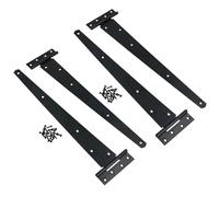 18in / 450mm Heavy Duty T Tee Hinges for Shed + Garden Gates Black Finish 2pc