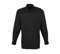 Premier Men's Long-Sleeved Pilot Shirt in Black | Size: 18 inches Premier Black 18 inches