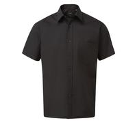 (18in, Black) Premier Mens Short Sleeve Poplin Shirt