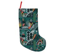 18in Christmas Stocking Scandinavian Animals Print Christmas Stockings For Xmas Party Gift Filler Fireplace Christmas Tree Decoration