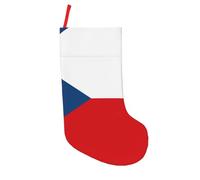 18In Christmas Stockings, Flag of the Czech Republic Print Indoor/Outdoor Hanging Decor Stocking, for Family Holiday Party Gift