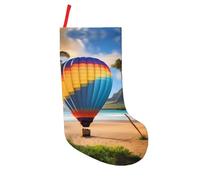 18In Christmas Stockings, Hawaii Hot Air Balloon Print Indoor/Outdoor Hanging Decor Stocking, for Family Holiday Party Gift