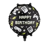 Video Game Birthday Balloon PartyDeco 18 Inch - Gaming Happy Birthday Round Foil Balloon Party Decorations for Kids and Gamer Parties