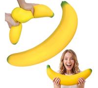 18IN Giant Banana Squishy,4X Stretch Stress Relief Jumbo Banana Fidget Toys | Ultra-Soft Realistic Slow Rising Squeeze Fruit Toy for Adults, Great for Fun Sensory / Novelty Party Favors,Desk Toys