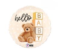 18In Hello Baby Teddy Bear Foil Balloon