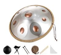 18in Small Steel Tongue Drum Kit, Hand Pan Drums Percussion Instrument, 9Notes Classic G Minor Generates Yoga Meditation, for Musical Education Entertainment-Golden Eye||18in