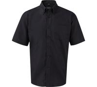 Russell Athletic Collection Mens Short Sleeve Easy Care Oxford Shirt (Black) - Size 18 inch