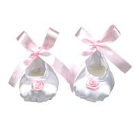18Inch Doll Decor Shoes Silk Doll Shoes Lovely Ribbon Flower Doll Shoes 1Pair White Silk Doll Shoes Doll Dance Shoes 18inch Doll Dance Shoes
