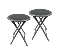18inch Folding Bar Stool 2 Pcs Round Portable Folding Chair with Footrest, Collapsible Kitchen Stool, Easy to Store, 150kg/330lbs Capacity