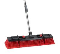 18inch Heavy-Duty Push Broom 70 in Handle Stiff Bristles Outdoor Cleaning | Industrial Commercia Heavy-duty outdoor broom stiff bristles for patios driveways garages decks shops warehouses
