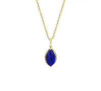 18K Chain Necklace, Women Necklace Teardrop Blue Marquise Crystal Pendant 18 Inch