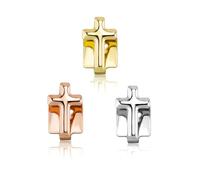 18k Generic Cross Tooth Grillz Set for Men Women 3 Pcs Gold Silver Rose Plated Hip Hop Teeth Jewelry for Party(Set A)