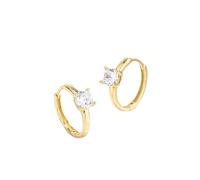 18K Gold Bezel Set Moissanite Hoops, Moissanite Hoop Earrings, Available in Yellow or White