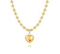 18k Gold Chain Link Necklace for Women, Baroque Pearl/Compass Pendant Necklace, Gold Plated, No Gemstone