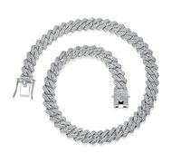 18k Gold Cuban Link Chain For Men Women Iced Out Silver/Gold/Rose Chain Miami Cuban Necklace Bling Diamond Chains Hip Hop Jewelry men and women 13mm, 24", Zinc, Cubic Zirconia