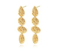 18K Gold Drop Dangle Earrings for Women Geometric Circle Paper Clip Chain Dangle Earrings Dainty Vintage Twist Woven Post Earrings, Gold Plated