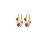 18K Gold Moissanite Hoop Earrings, Bezel Set Moissanite Charms, Dainty Wedding Day Gift