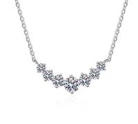 18K Gold Moissanite Necklace, Smile Style Choker, Elegant Jewelry Piece for Women