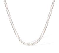 18K Gold Necklace White Freshwater Pearl Beaded AU750 Golden Necklaces 43cm