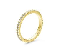18K Gold on Sterling Silver Full Eternity 2mm Paved CZ Crystal Band Ring I - T (UK Q (US 8))