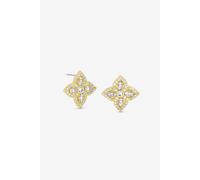 18K Gold Plated and Crystal Clover Earrings Jon Richard Gold One Size