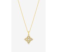 18K Gold Plated and Crystal Clover Necklace Jon Richard Gold One Size
