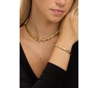 18K Gold Plated and Crystal Flat Chain Necklace Jon Richard Gold One Size