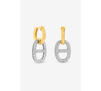 18K Gold Plated and Crystal Link Drop Earrings Jon Richard Gold One Size