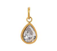 18K Gold Plated Birthstone Necklace For Women Girls Teardrop Gemstone Pendant Necklace Dainty Crystal Pendant Chain Choker Birthstone Jewellery Birthday Gifts Diamond (Apr.)