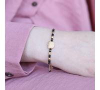 18k Gold plated Black Bead Nazar Charm bracelet The Colourful Aura Gold 8