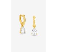 18K Gold Plated Chain and Cubic Zirconia Peardrop Earrings Jon Richard Gold One Size