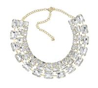 18K Gold Plated Chain Necklace for Women Chunky Puffy Big Heart Clover Cross Teardrop Butterfly Sea shell Choker Necklaces Gold Jewelry for Women, X-Large, Glass, Created Pearl