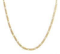 18k Gold Plated Flat Figaro Link Necklace Chain or -Width 1.8mm-12mm,Length 18"-24"