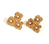 18K Gold Plated Floral Jewelry Set Women Vintage Hair Necklace Bracelet Set Bohemian Jewelry Gift for Her Romantic