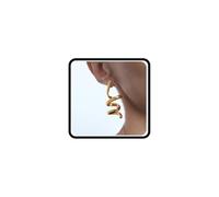 18K Gold Plated Geometric Dangle Earrings for Women,Silver Spiral Statement Hanging Wave Earrings Simple Daily Birthday Formal Jewelry Gifts, L, Metal, No Gemstone
