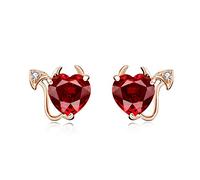 18K Gold Plated Ruby Earrings for Women - Devil Earrings for Women - Timeless Jewelry & Great Gift for Every Occasion - 15mm