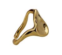 18K Gold Plated S925 Sterling Silver Stackable Rings for Women Adjustable Molten Open Band Modern Organic Statement Minimalist Polished Fashion Accessories for Everyday Party Gold