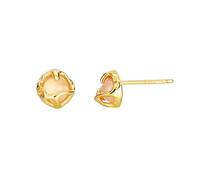 18K Gold Plated S925 Sterling Silver Stud Earrings for Women Hypoallergenic Dome Design Minimalist Small Ball Earrings Lightweight Women’s Jewelry for Daily Wear Gold