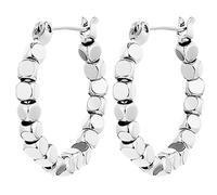 18K Gold Plated Small Cube Hoop Earrings, Silver Geometric With Square Beads For Women, Simple Elegant Jewelry, copper+steel, no gemstone