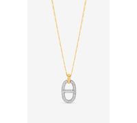 18K Gold Plated Two Tone Pave Link Necklace Jon Richard Gold One Size