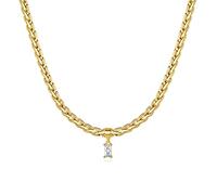 GOGOEY 18K Gold Filled Vintage Choker Necklaces for Women Waterproof Gold Choker Necklace Anti Tarnish Gemstone Zircon Rectangle Pendant Necklace, Brass, Cubic Zirconia