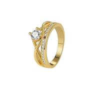 18K Gold Ring Real, Fashion Rings Moissanite Elegant Gold Jewelry with Ruby for Bride Size M 1/2