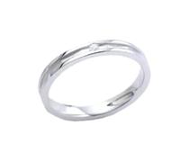 18K Gold Ring Real, Wedding Rings for Women Vintage White Diamond Silver Band 750 White Gold Size M 1/2