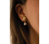 18K Gold Shell Pearl Mermaid Stud Earrings Elk & Bloom Gold One Size
