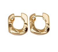 18k Gold Square Hoops for Women Chunky Hoop Earrings Small Thick Huggie Hoops Earing Square Hypoallergenic Jewelry Gifts for Women, middle, Brass, No Gemstone