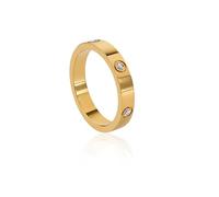 18K Gold White Gold Rose Silver Plated Cubic Zirconia Titanium Steel Stainless Steel Engagement Ring Wedding Girls Jewelry Valentine's Day Sisters Friends Birthday Gift Women, 5, Stone:, Cubic